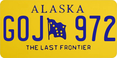 AK license plate GOJ972