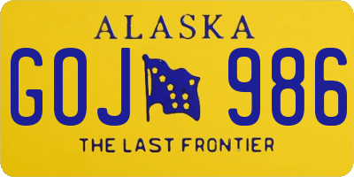 AK license plate GOJ986