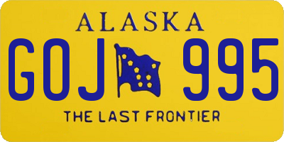 AK license plate GOJ995