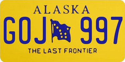 AK license plate GOJ997