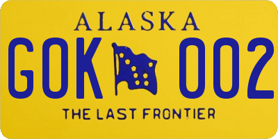 AK license plate GOK002