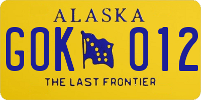 AK license plate GOK012