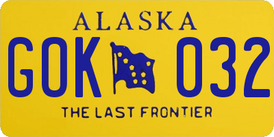 AK license plate GOK032