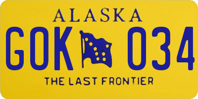 AK license plate GOK034