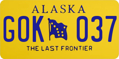 AK license plate GOK037