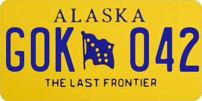 AK license plate GOK042