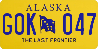AK license plate GOK047