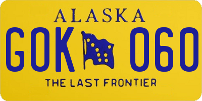 AK license plate GOK060