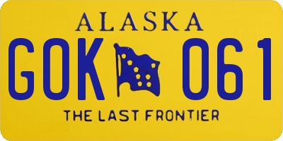 AK license plate GOK061