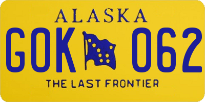 AK license plate GOK062