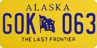 AK license plate GOK063