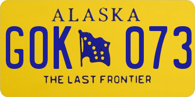 AK license plate GOK073