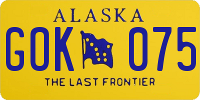 AK license plate GOK075