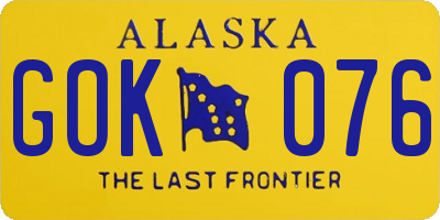 AK license plate GOK076
