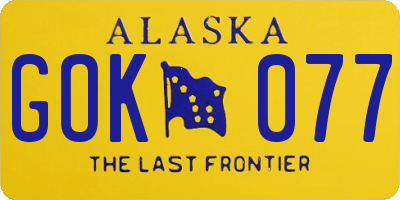 AK license plate GOK077