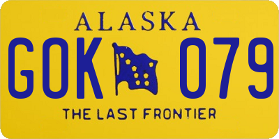 AK license plate GOK079