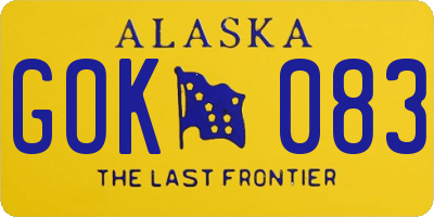 AK license plate GOK083