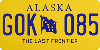 AK license plate GOK085