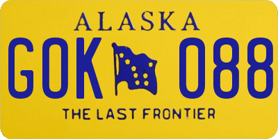 AK license plate GOK088