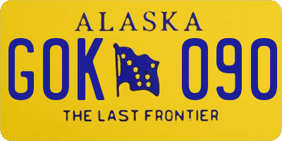 AK license plate GOK090