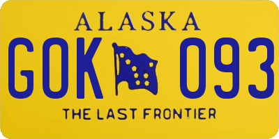 AK license plate GOK093