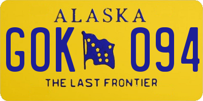AK license plate GOK094