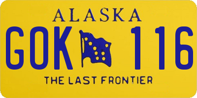 AK license plate GOK116