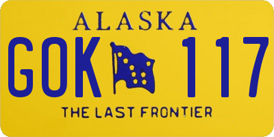 AK license plate GOK117
