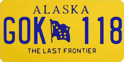 AK license plate GOK118