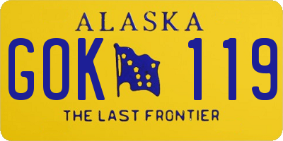 AK license plate GOK119