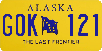 AK license plate GOK121