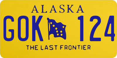 AK license plate GOK124
