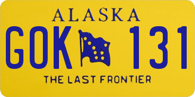 AK license plate GOK131