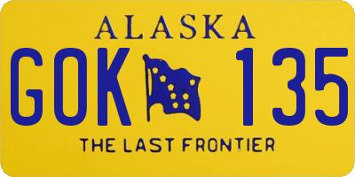 AK license plate GOK135