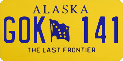 AK license plate GOK141