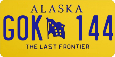 AK license plate GOK144