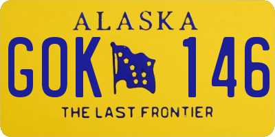 AK license plate GOK146