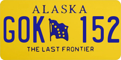 AK license plate GOK152