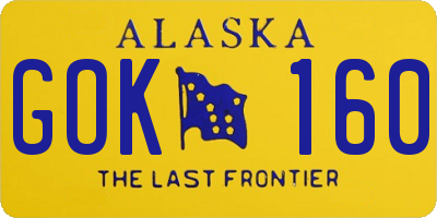 AK license plate GOK160