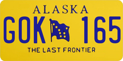 AK license plate GOK165