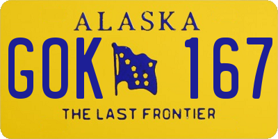 AK license plate GOK167