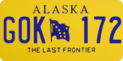 AK license plate GOK172
