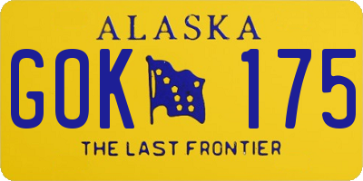 AK license plate GOK175