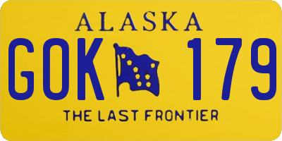 AK license plate GOK179