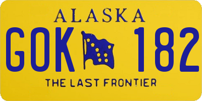 AK license plate GOK182