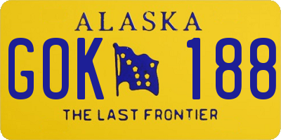AK license plate GOK188