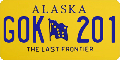 AK license plate GOK201