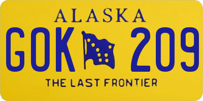 AK license plate GOK209