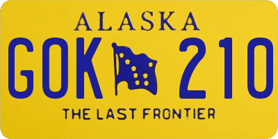 AK license plate GOK210
