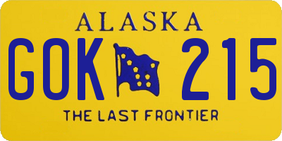 AK license plate GOK215